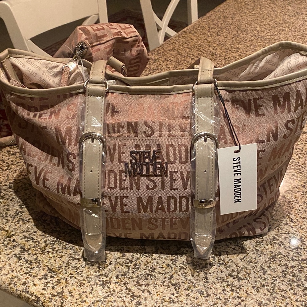 Steve Madden Tan and Brown Signature Tote